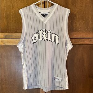 Skin Official Grey White and Black Striped Jersey